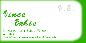 vince bahis business card